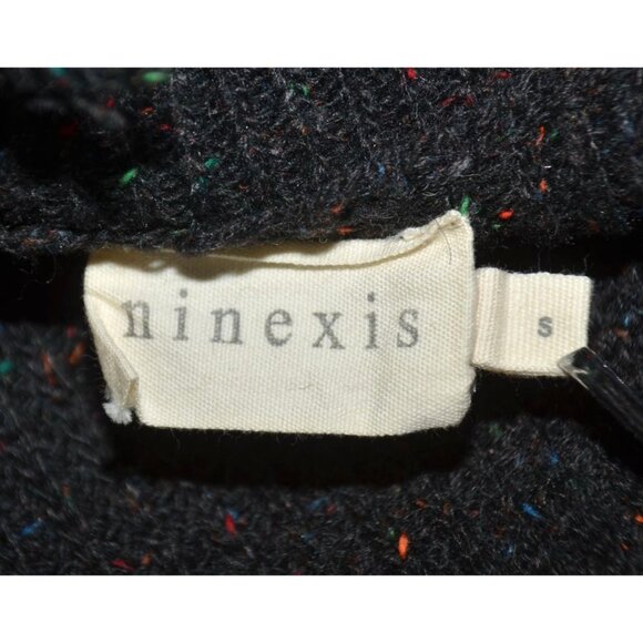 Ninexis Ladies Black Speckled Distressed Sweater Size S Witchy Whimsey Goth - Picture 11 of 12